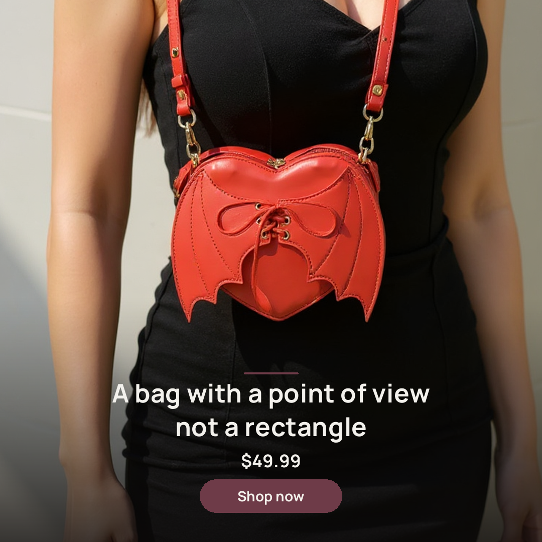Heart bat-wing crossbody — Iris still