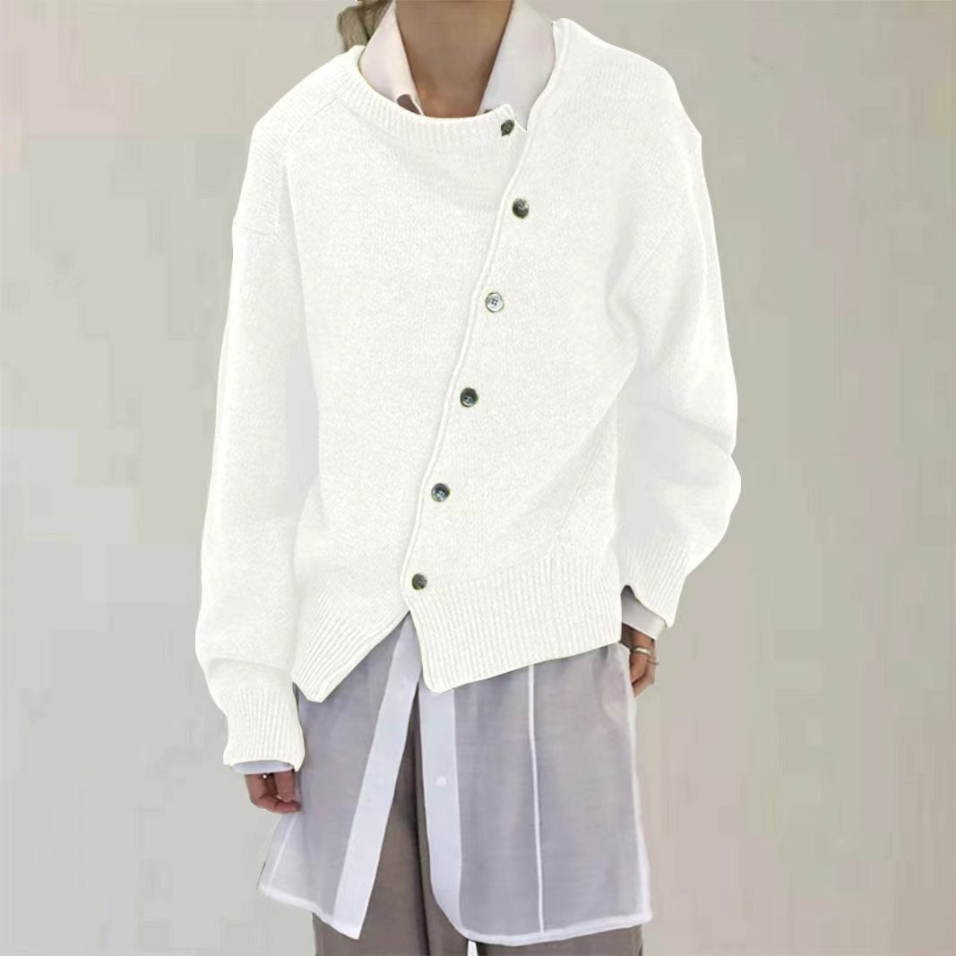 Oblique Button Sweater 3