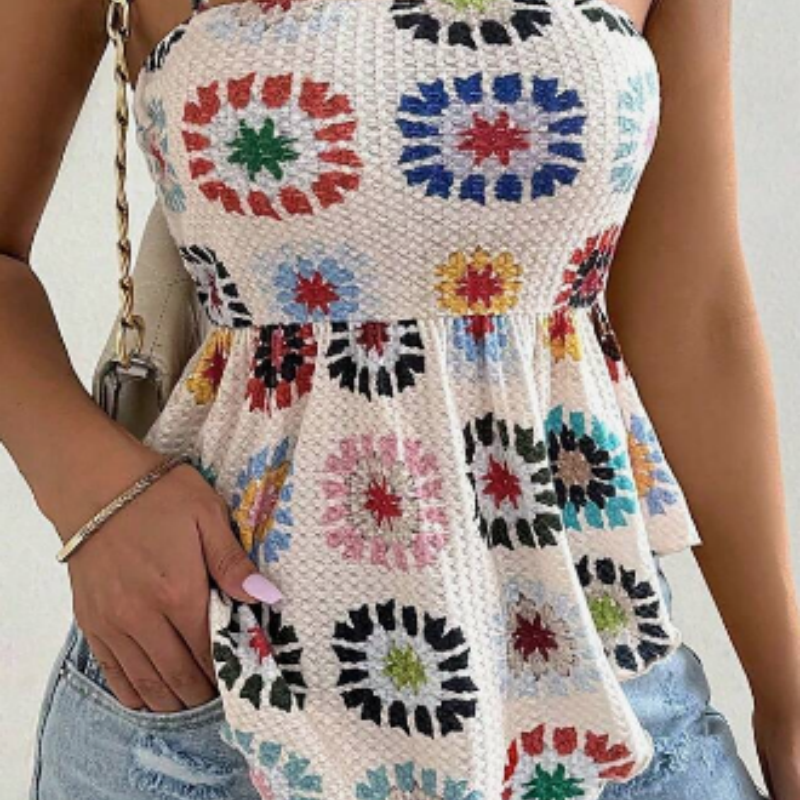Granny-Square Peplum Cami 1