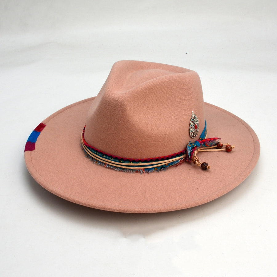Blush Painted-Brim Fedora 1