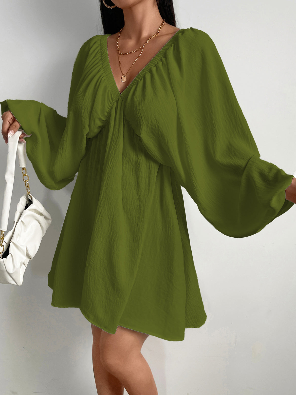 V-Neck Long Sleeve Dress 3
