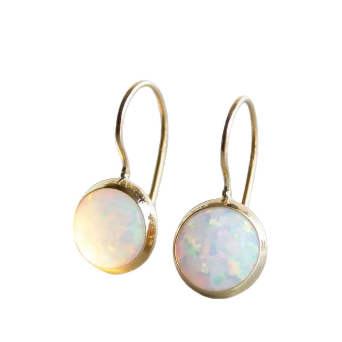Gold Opal Drop Earrings 4