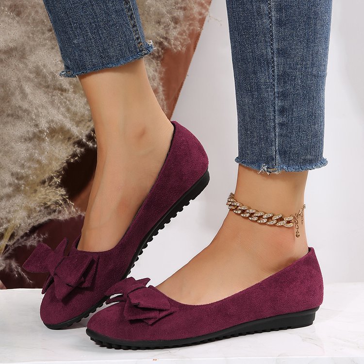 Olive Suede Bow Flat 5