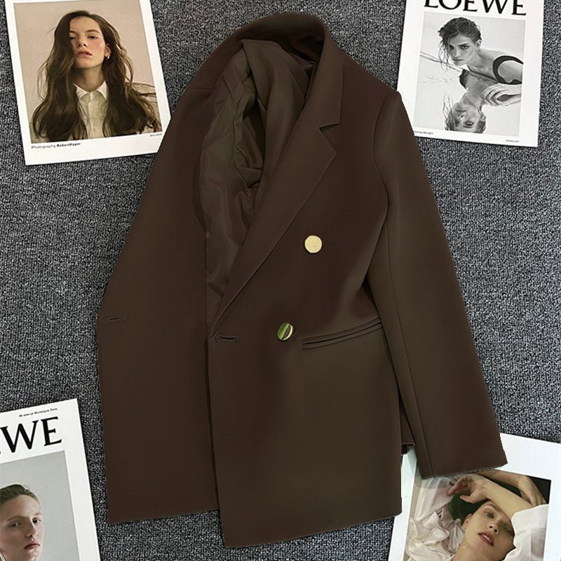 Chocolate Gold-Button Blazer 1