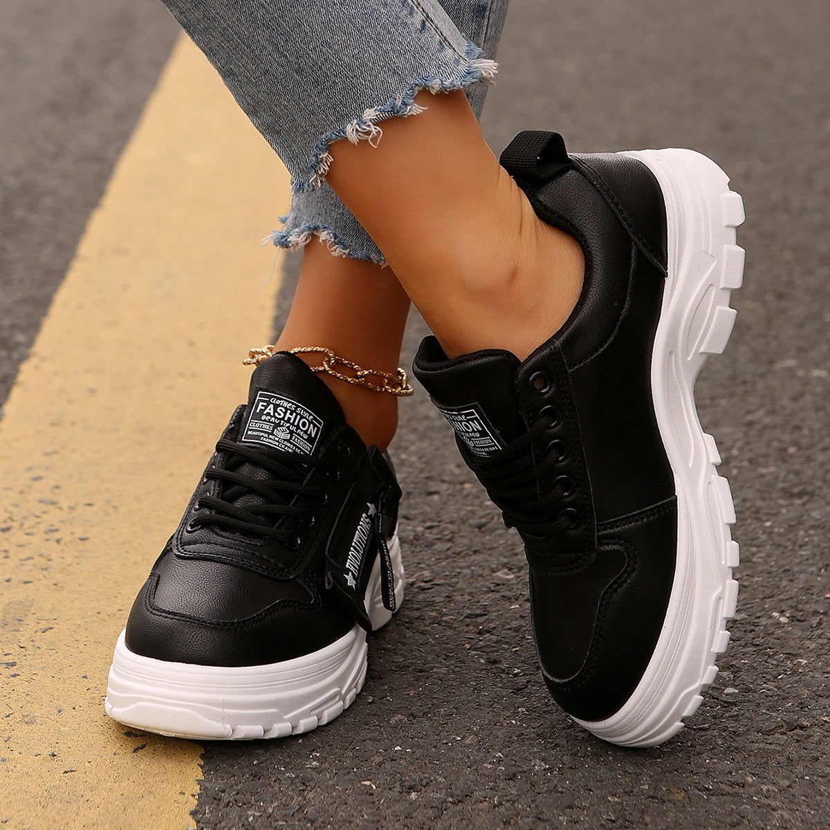 Side-Zip Thick-Sole Sneaker 2