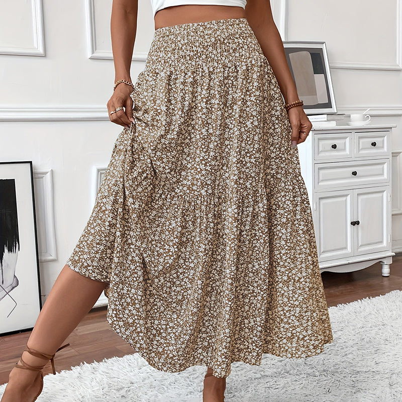 Floral Maxi Pleated Skirt 1