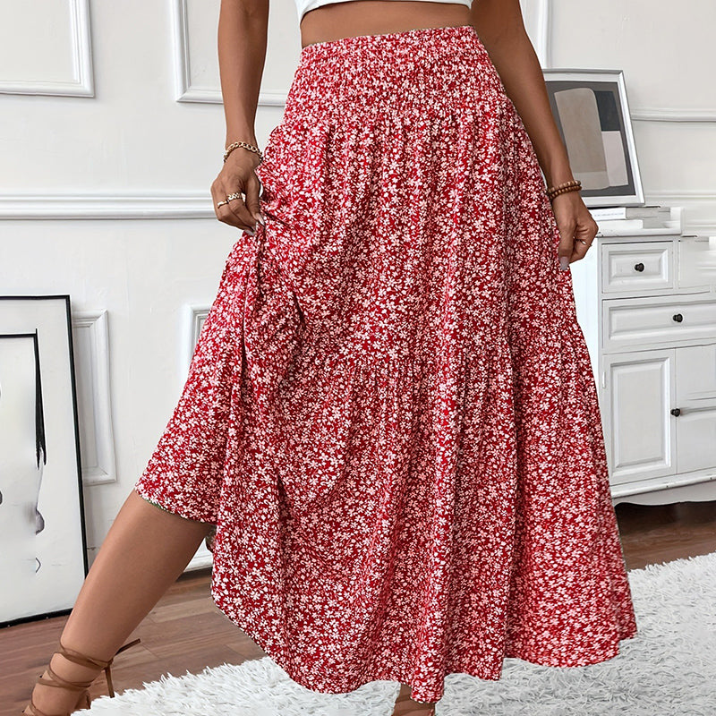 Floral Maxi Pleated Skirt 4