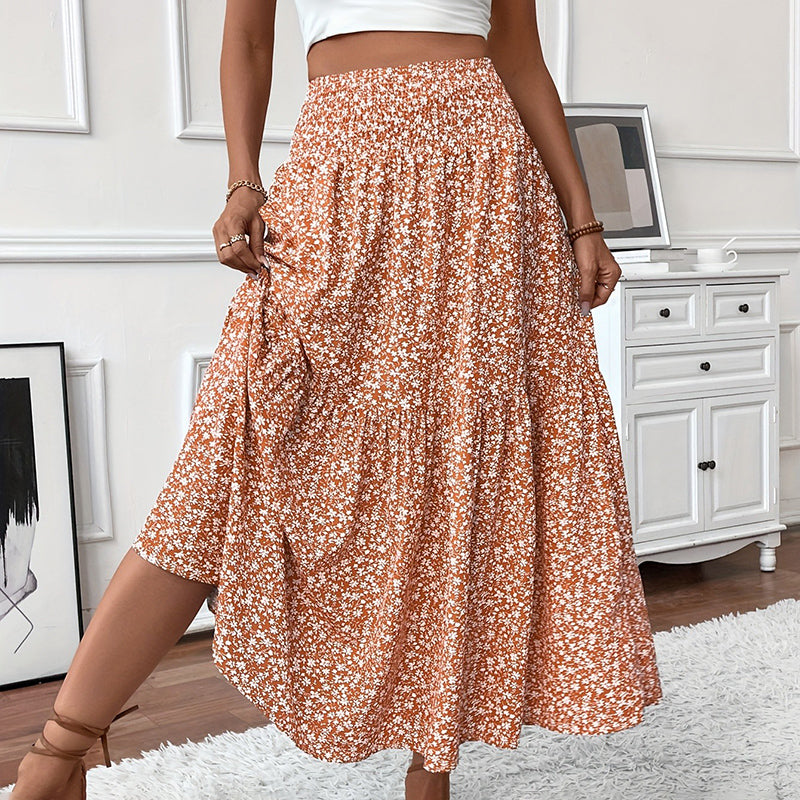 Floral Maxi Pleated Skirt 10