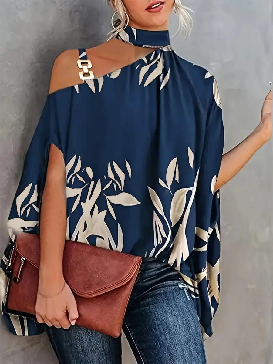 One-Shoulder Chain Blouse 1