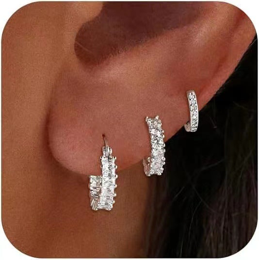 Zircon Hoop Earrings 2