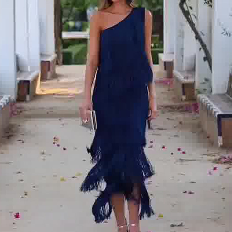 Burgundy Tiered-Fringe Midi 6
