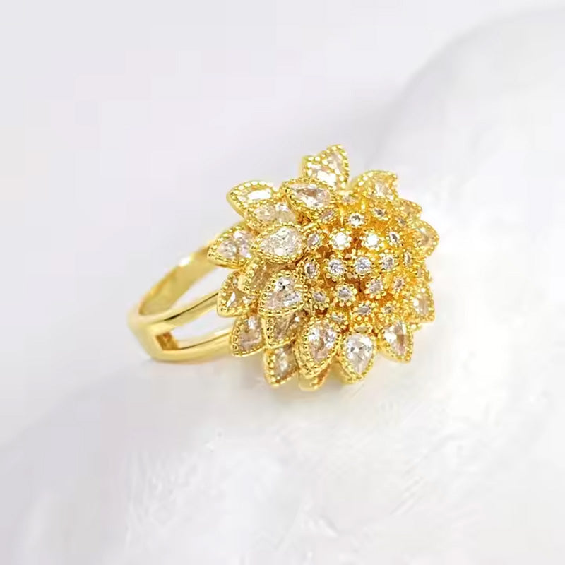Dahlia Pavé Open Ring 2