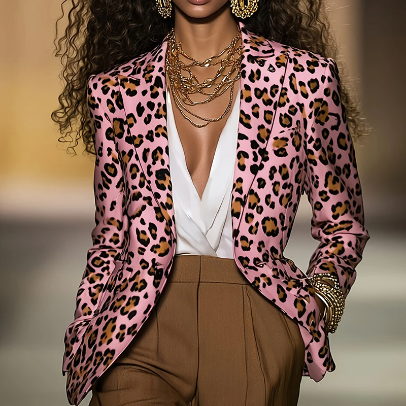 Pink Leopard Blazer 1