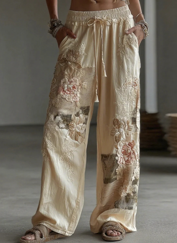 3D Floral Appliqué Palazzo 1