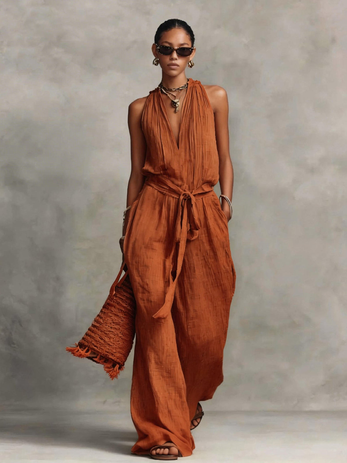 Sleeveless Cotton-blend Jumpsuit 3