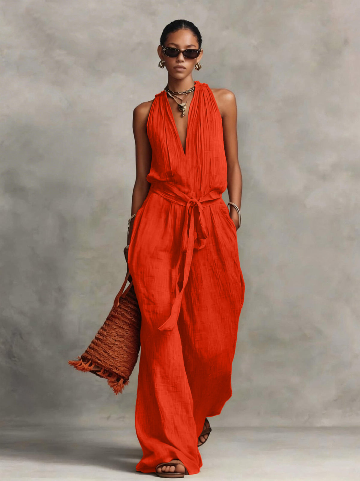 Sleeveless Cotton-blend Jumpsuit 9