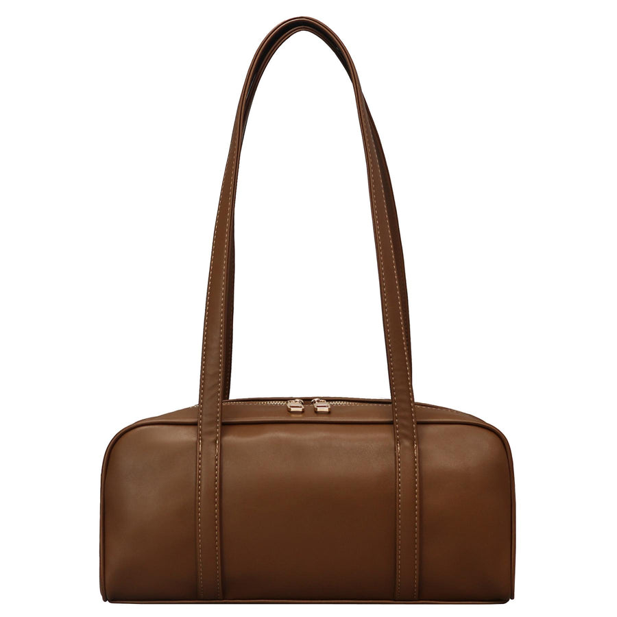 Brown Structured Barrel Bag 1