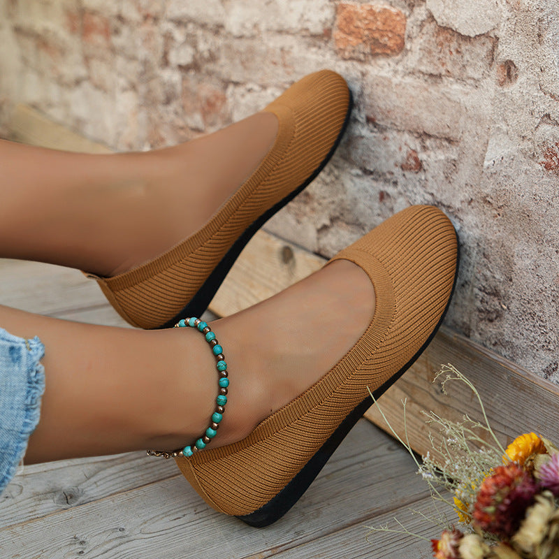 Rib Knit Ballet Flat 3