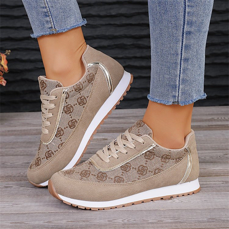 Floral-Panel Lace-Up Sneaker 1