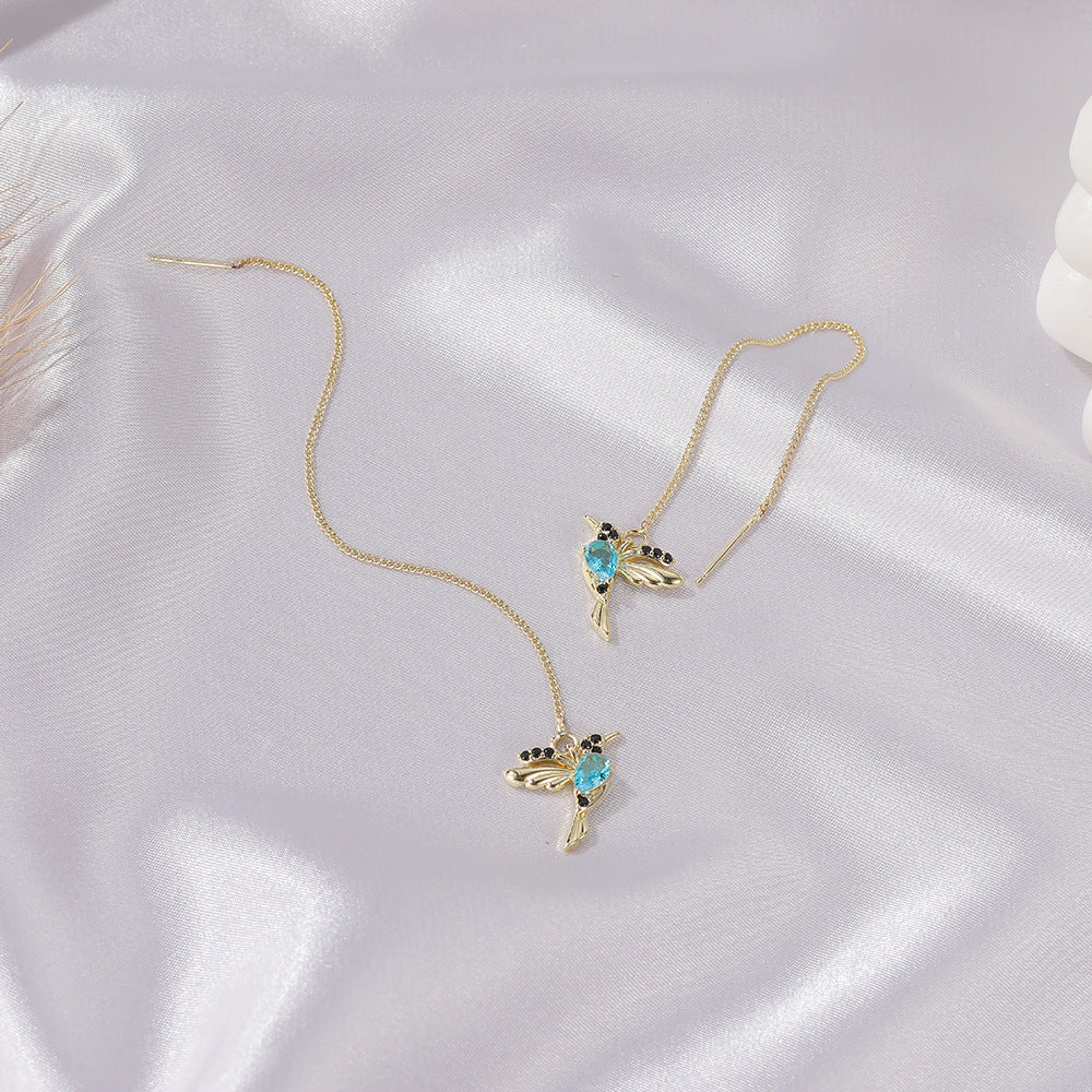 Hummingbird Threader Earrings 3