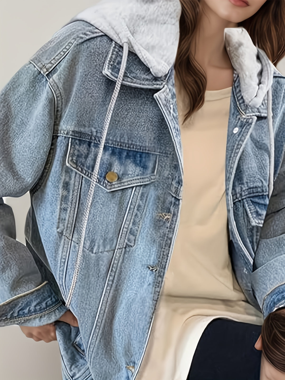 Hooded Denim Oversized Jacket 4