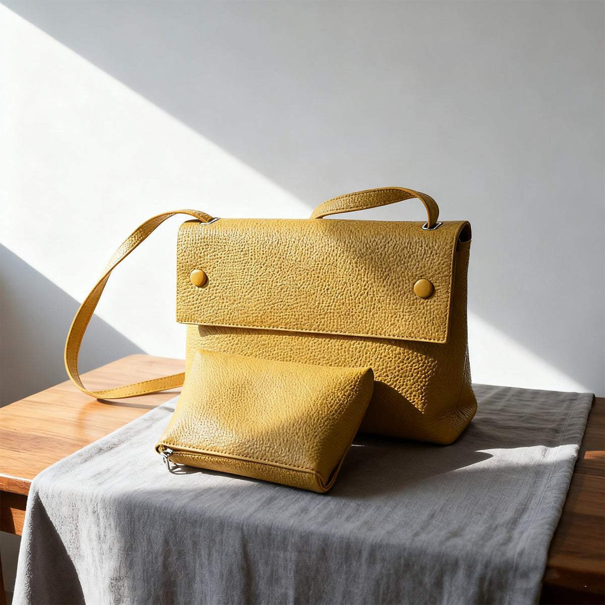 Yellow Structured Handbag 2