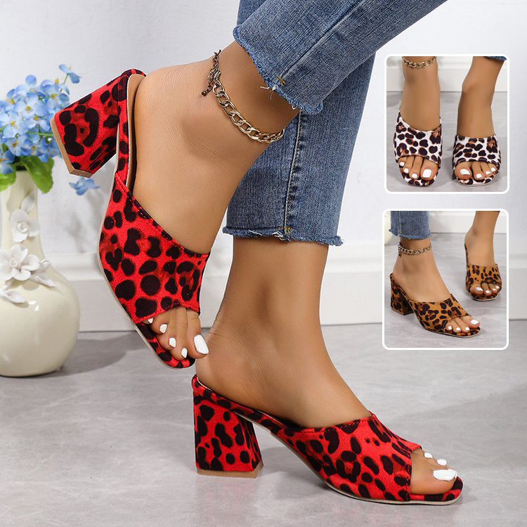 Red Leopard Block Mule 1