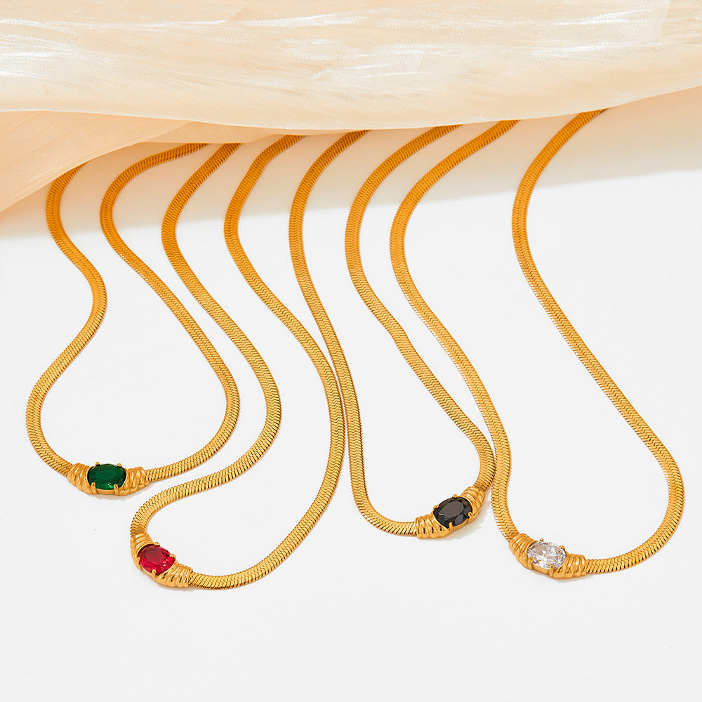 Glass Stone Pendant Necklace 2