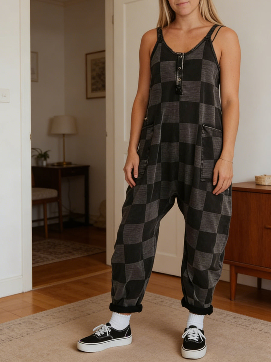 Charcoal Checkerboard Jumpsuit 1