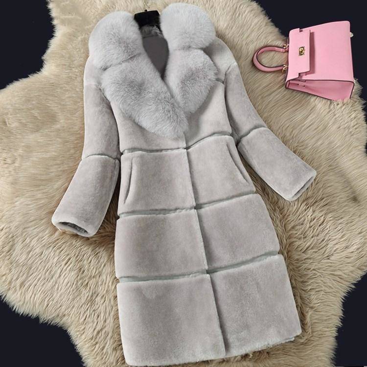 Silver Paneled Fur Collar Coat 1