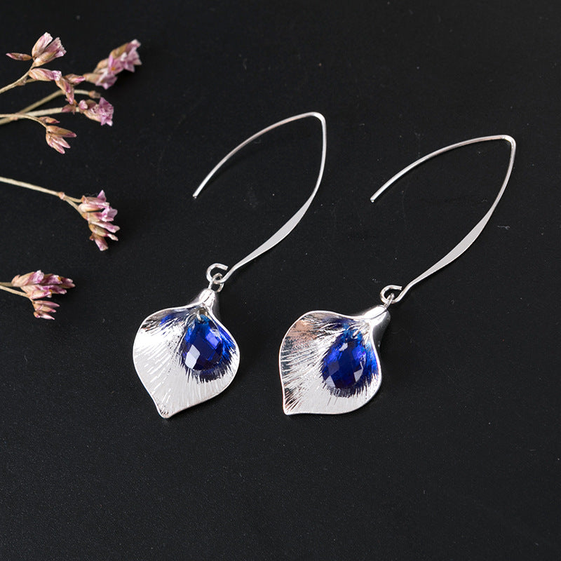Sapphire Petal Drop Earrings 1