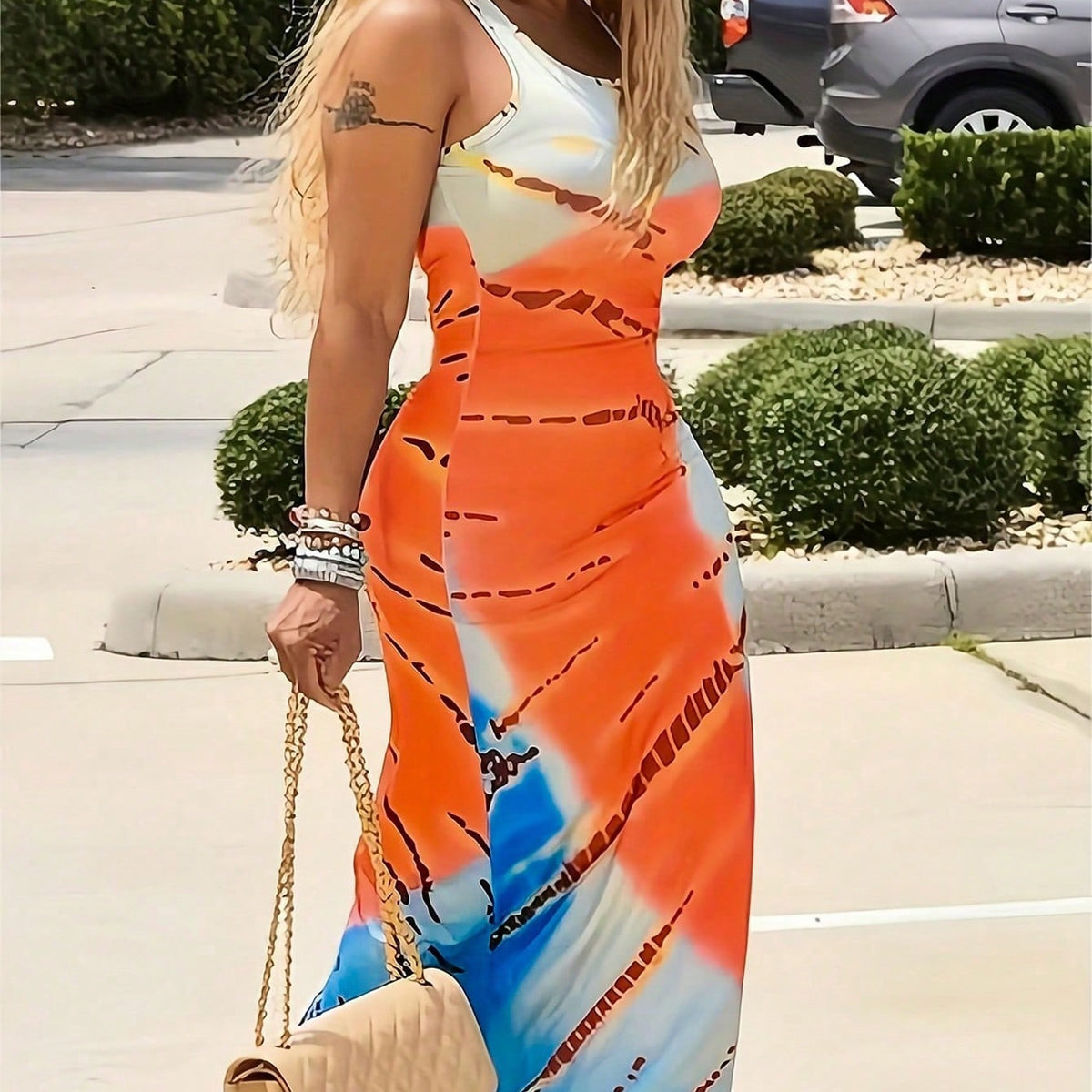 Defined-Waist Maxi Dress 1