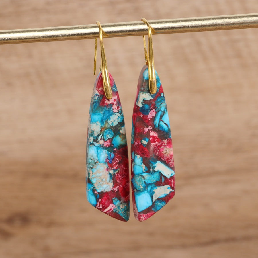 Mosaic Shield Drop Earrings 1