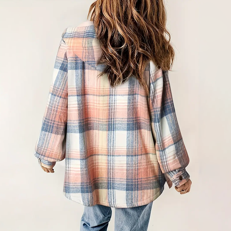 Plaid Hooded Fleece-Lined Coat 7