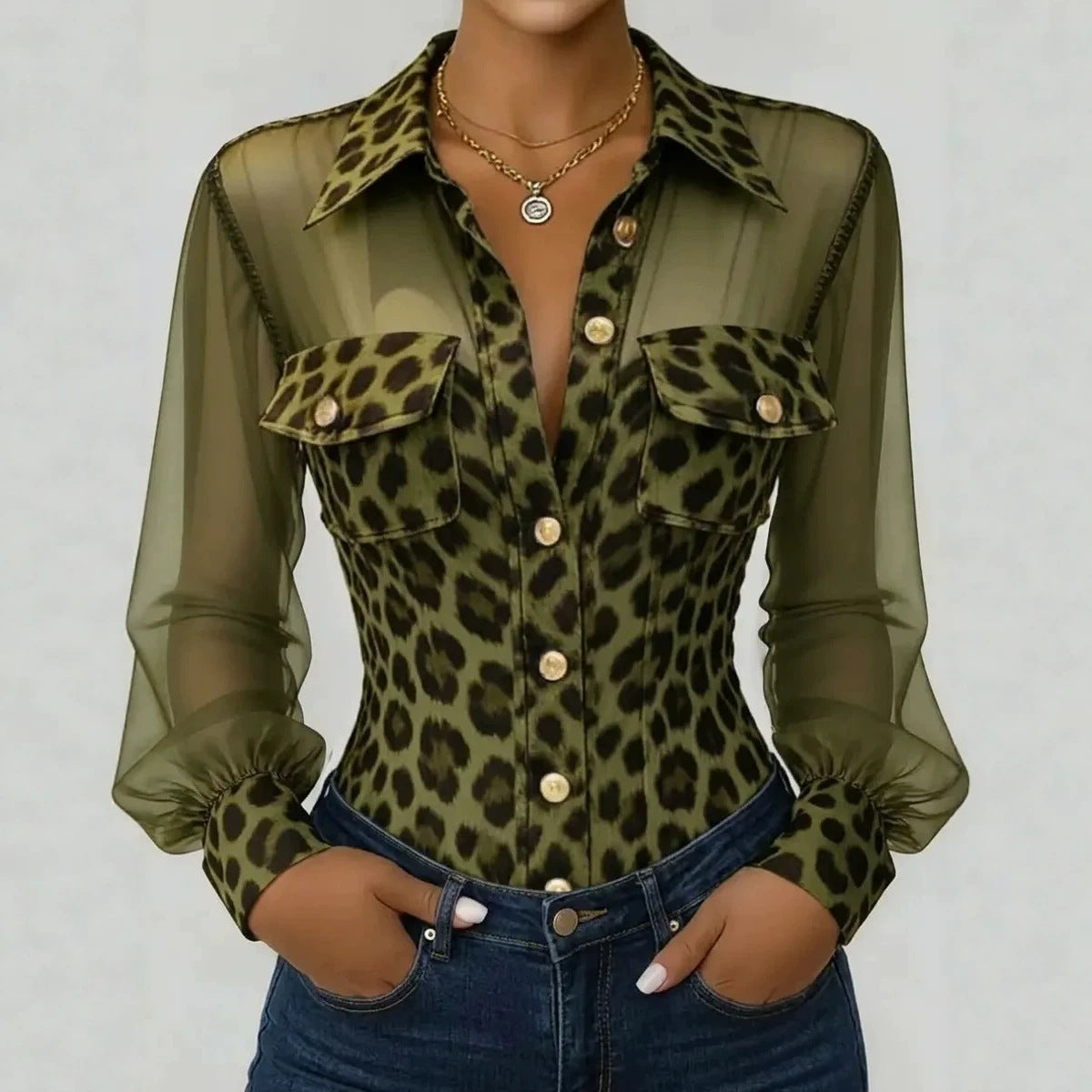 Cobalt Leopard Mesh Shirt 6