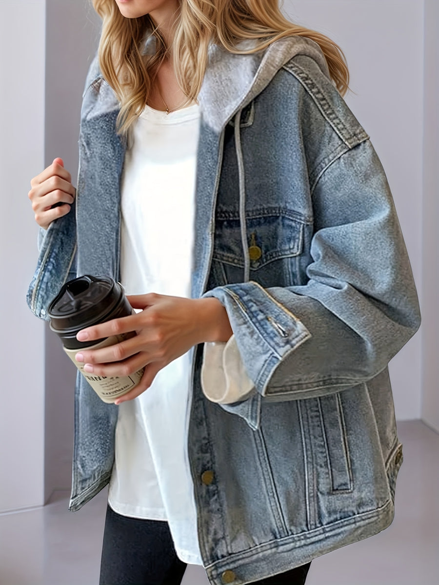 Hooded Denim Oversized Jacket 1