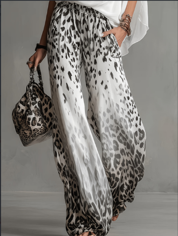 Ink-Gradient Leopard Palazzo 1