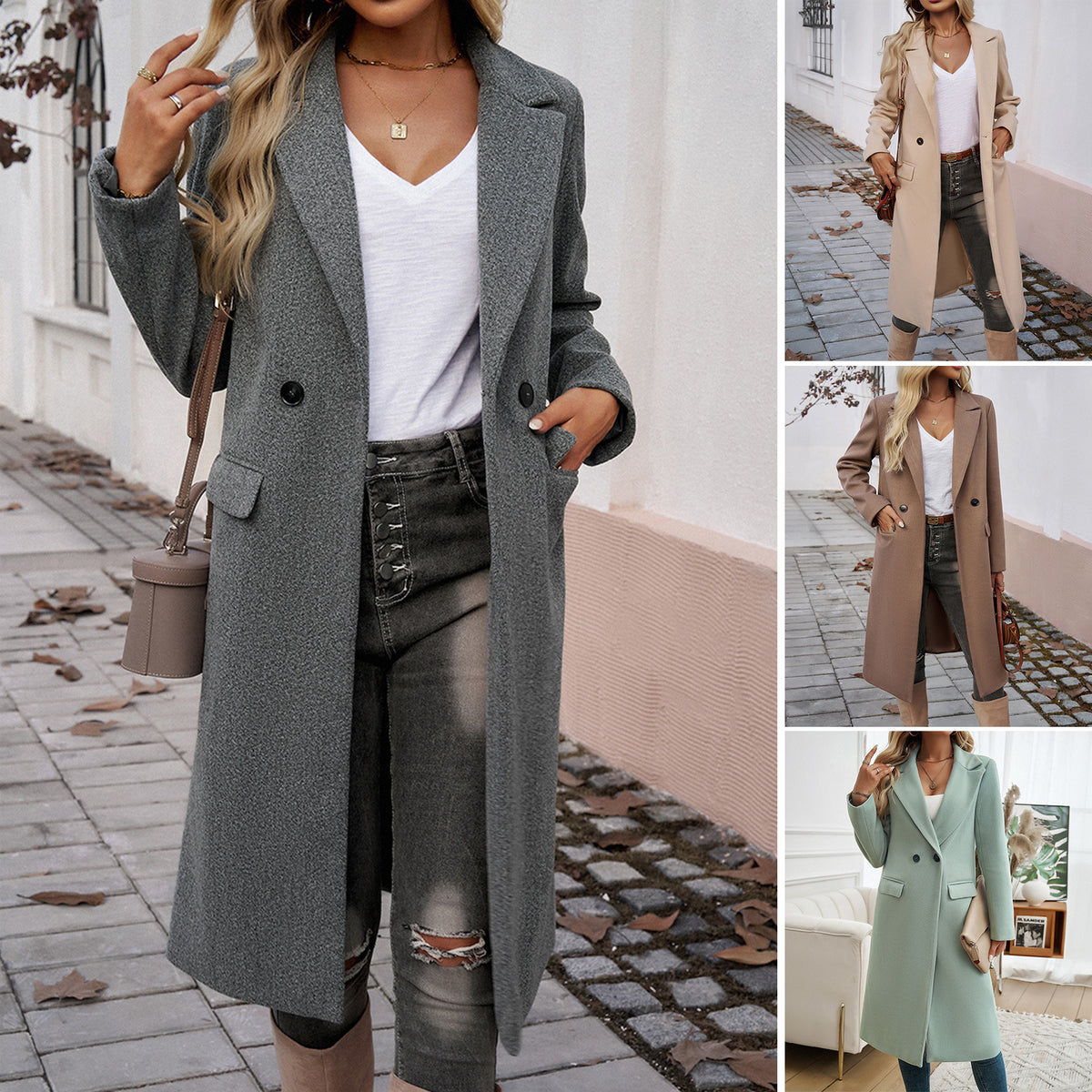 Long Turn-down Collar Coat 1