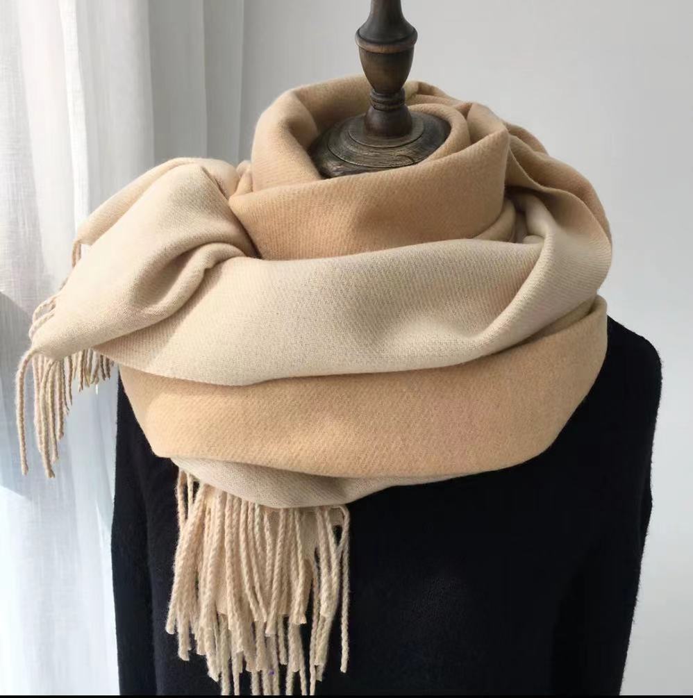 Two-Tone Tassel Scarf 2