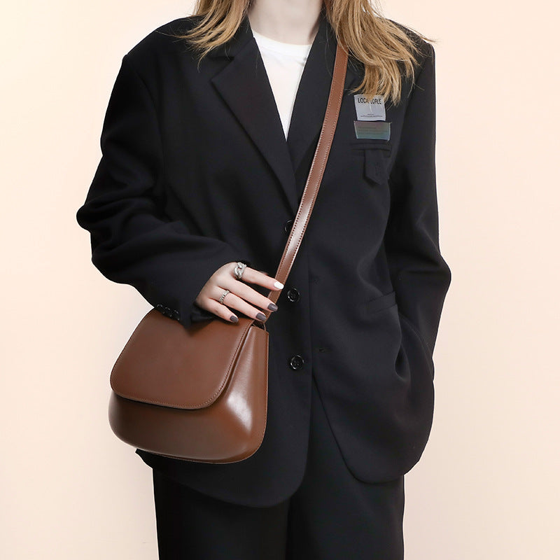 Vegan Leather Saddle Crossbody 1