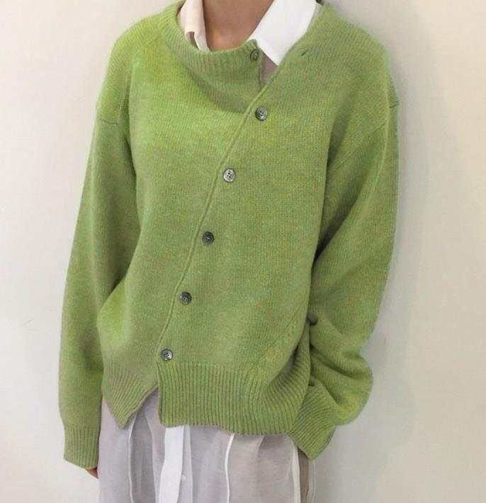 Oblique Button Sweater 5