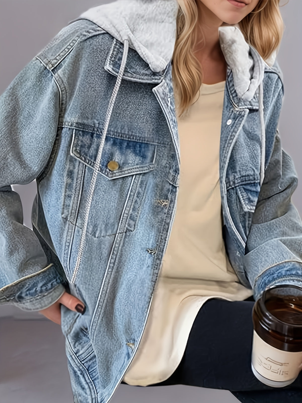 Hooded Denim Oversized Jacket 5