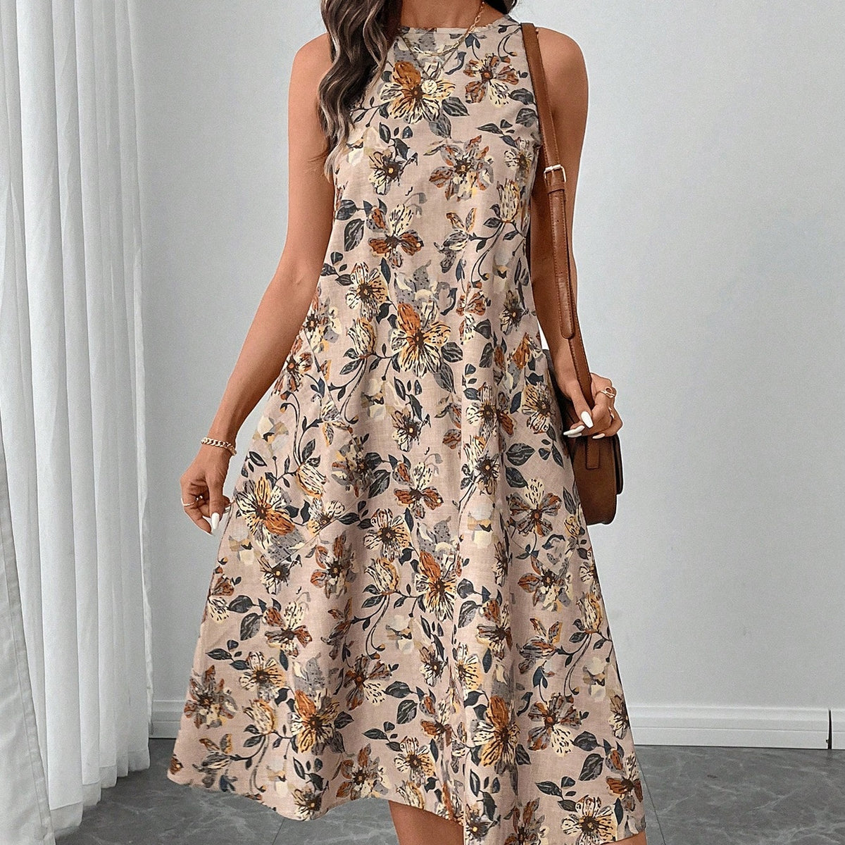 Retro Floral Fit-and-Flare Midi 1