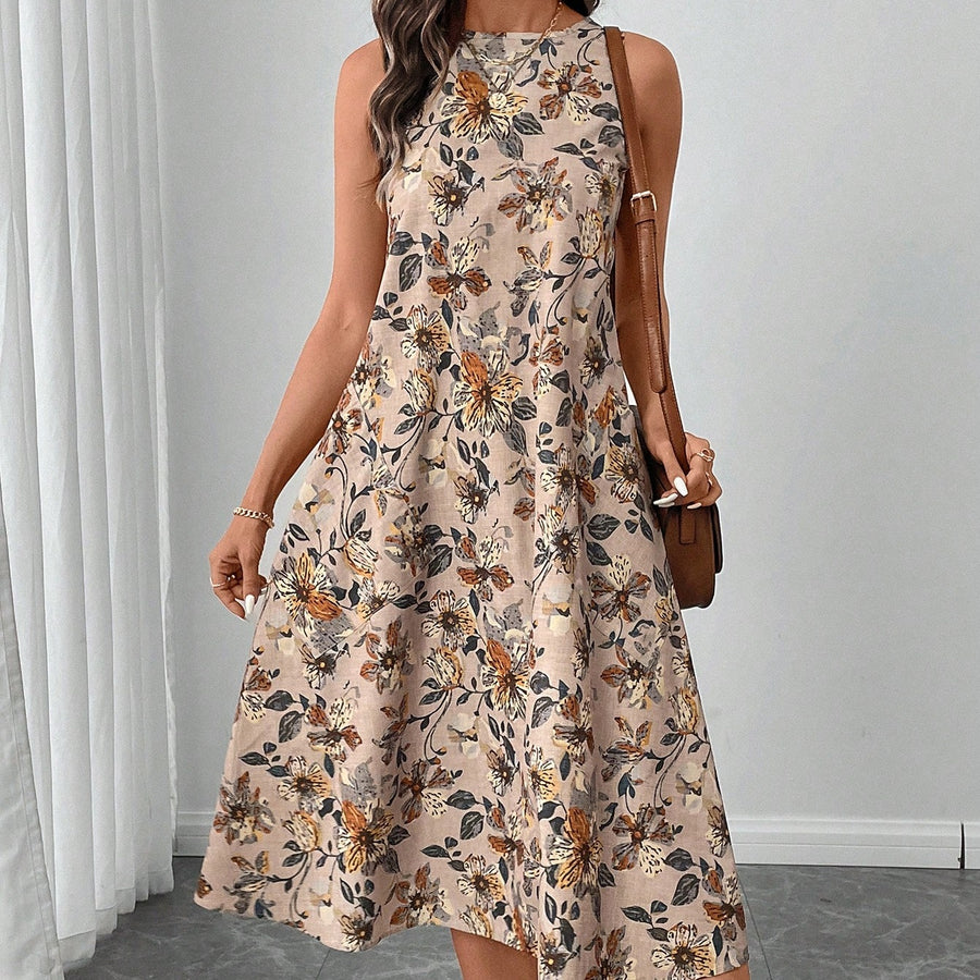 Retro Floral Fit-and-Flare Midi 1