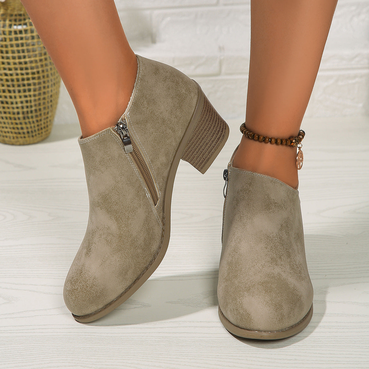 Chunky-Heel Round-Toe Bootie 3