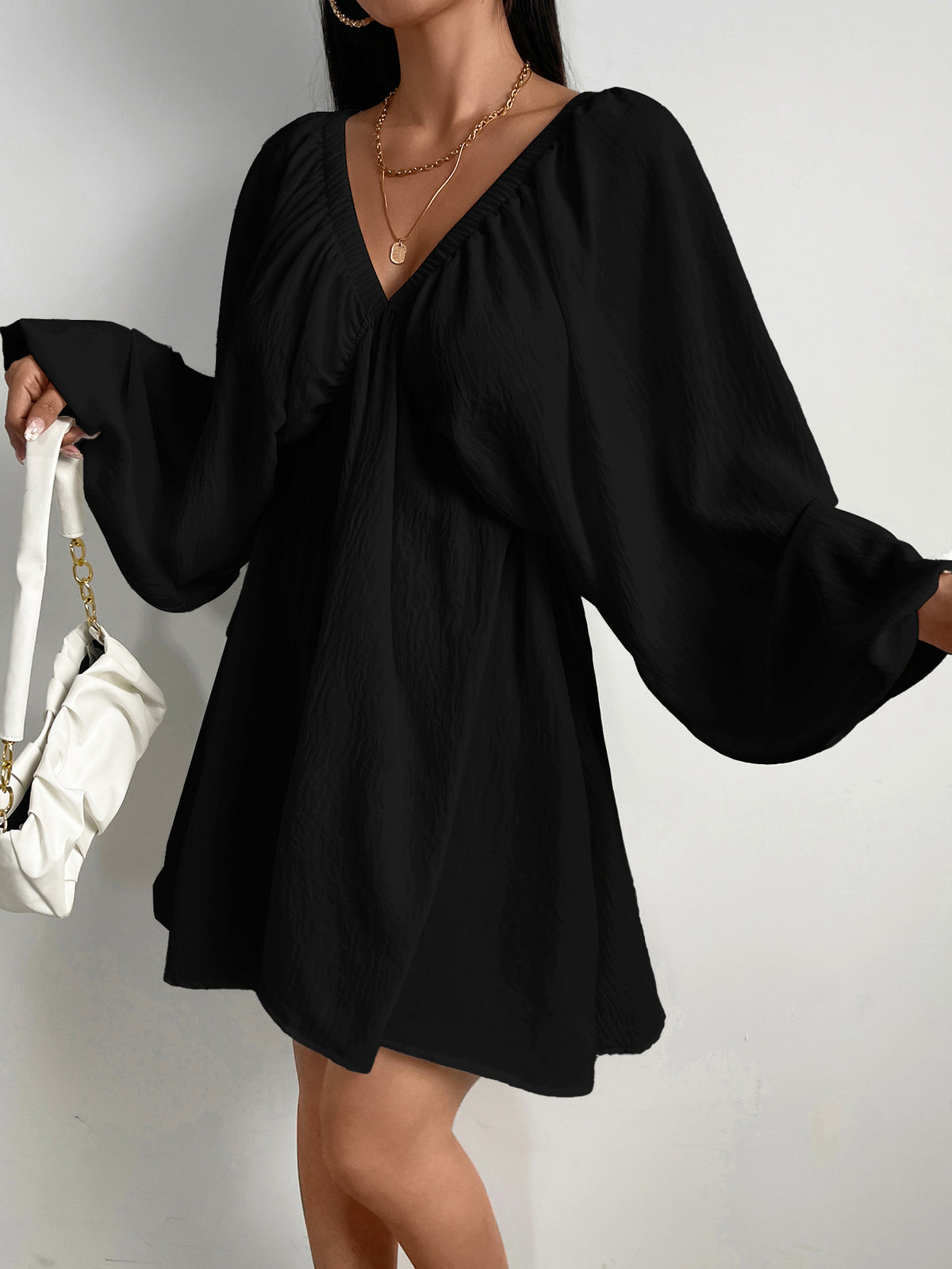 V-Neck Long Sleeve Dress 1