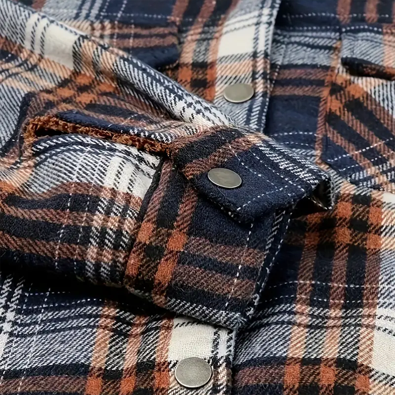 Plaid Hooded Fleece-Lined Coat 10