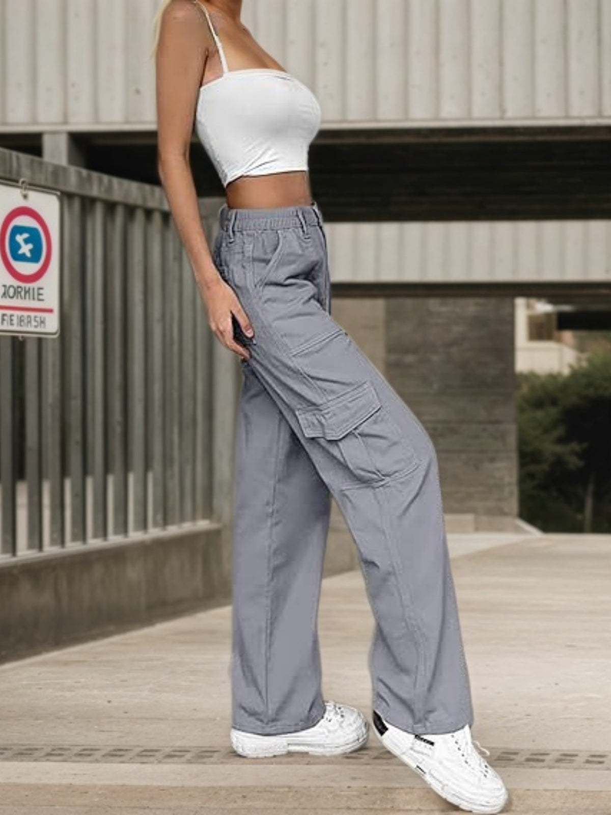 High Waist Wide Leg Pocket Pants 4