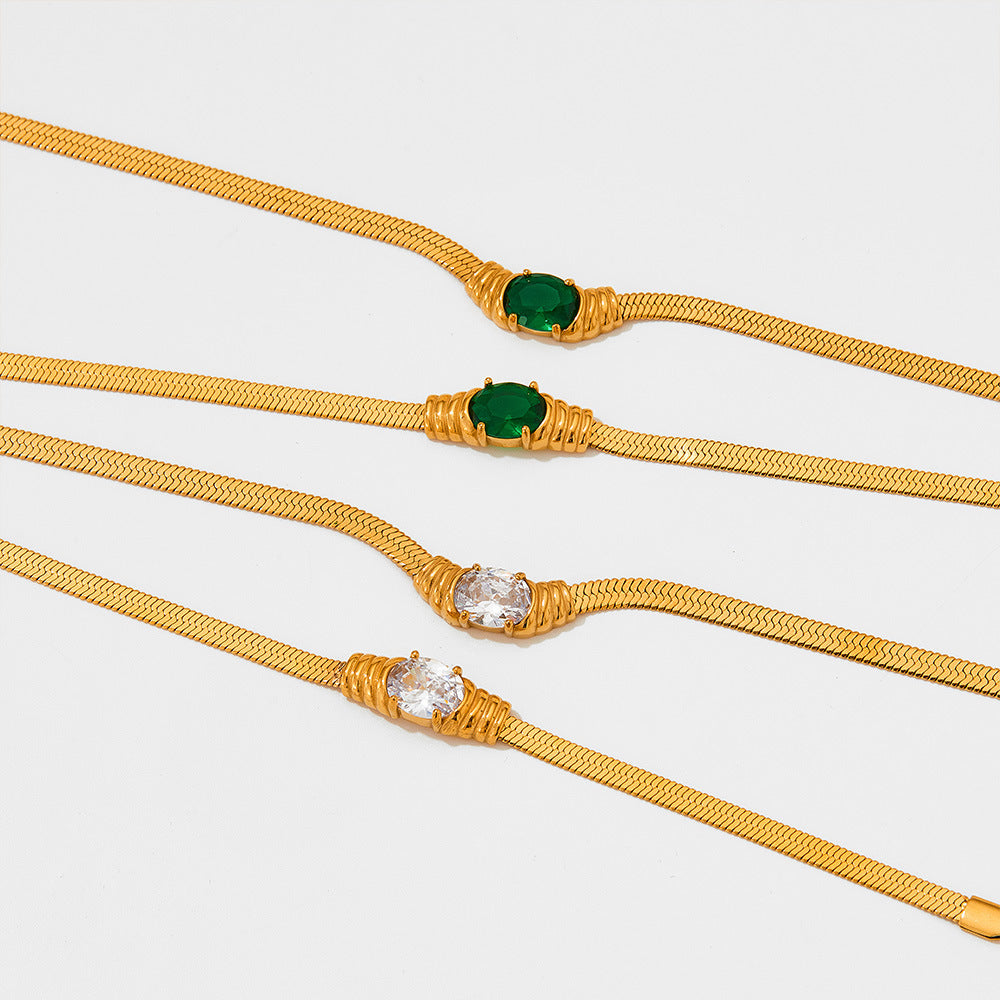 Glass Stone Pendant Necklace 3