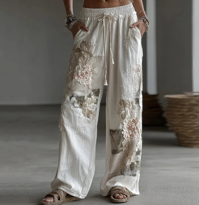 3D Floral Appliqué Palazzo 4